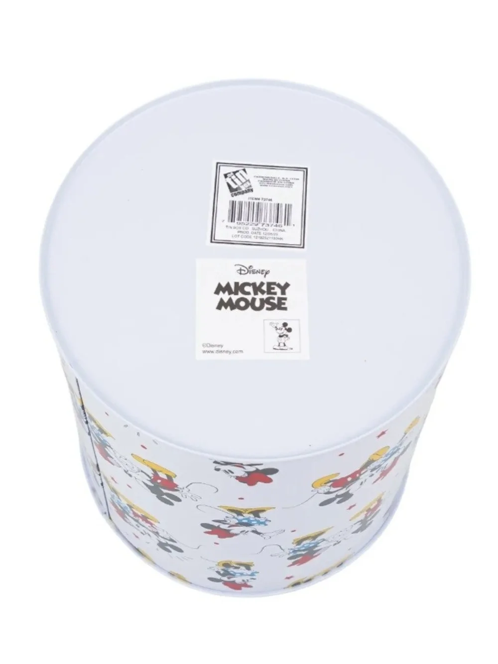 Mickey & Minnie Mouse Red & White Cookie Tin with Lid
